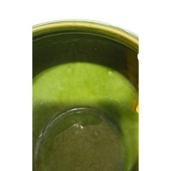 Royal Haegar MCM Green EARTH WRAP Textured Round Planter Brown Orange Cottage - Picture 9 of 12